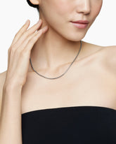 Box Chain Necklace in Sterling Silver with 14K Yellow Gold Accent, 2.7mm